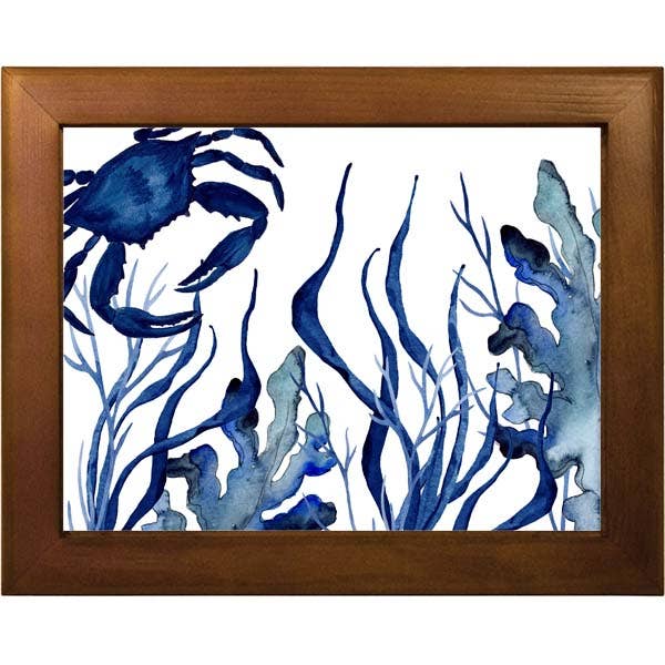 Blaue Krabbe im Seagrass Tile Trivet – B McVan Designs