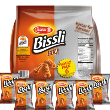 Osem Passah Bissli BBQ aromatisierte Snacks, Familienpaket, (Gebrokts) 6 Stück