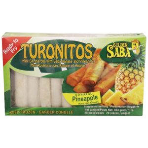 Golden Saba – Turonitos Mini-Saba Bananenrolle – mit echter Ananas – 1 lb