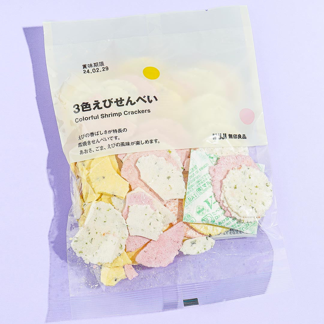 MUJI Bunte Reis Crackers – Garnelen Sesam & Algen
