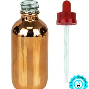Roségold Chili-Extraktflasche mit Tropf, . – 1oz