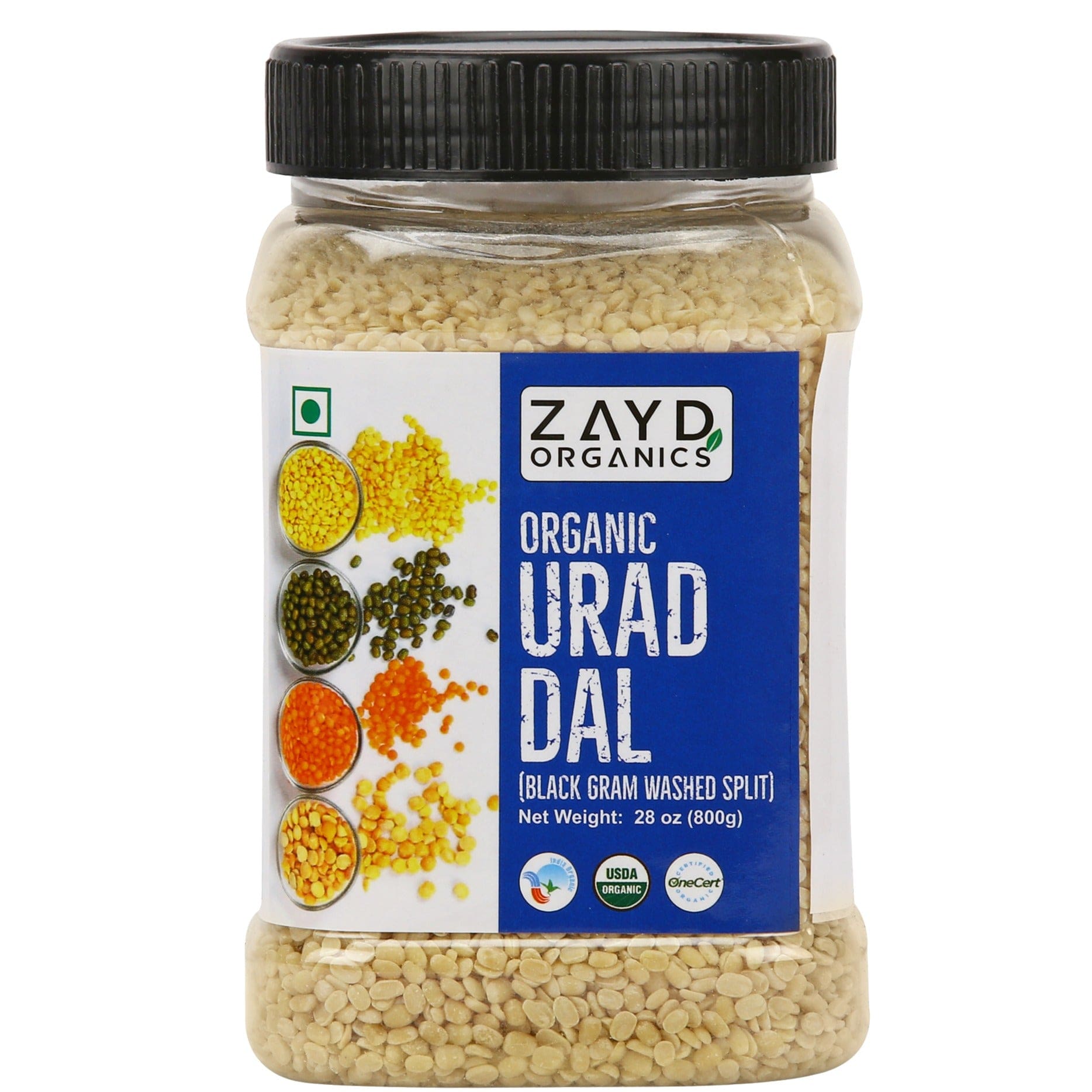 Zayd Bio Urad Dal (Schwarz Gramm Gewaschen Split) USDA Bio zertifiziert, 1,7-Pounds