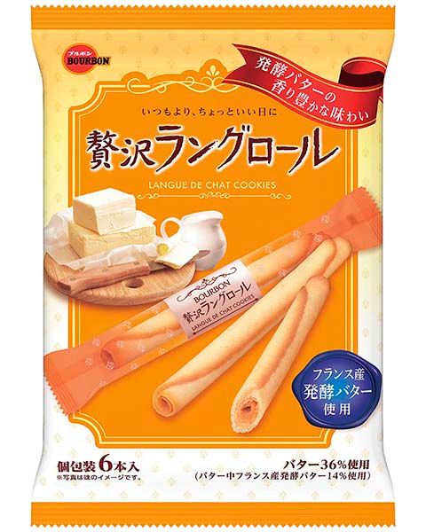 Bourbon, Zeitaku Lang Roll, Lang de Chat Keks, 6 Riegel in 1 Packung
