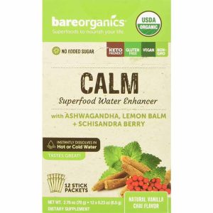 BareOrganics Bio Superfood Wasser Enhancer ruhige Mischung Vanille cha
