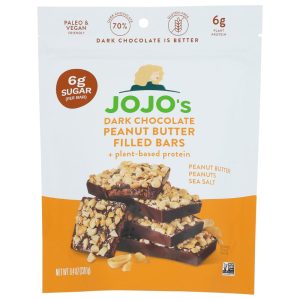 JOJO’s dunkle Schokolade Erdnussbutter gefüllt bars Meersalz