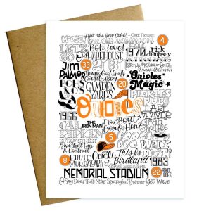 Maggie Moore Studio – Baltimore Orioles Grußkarte