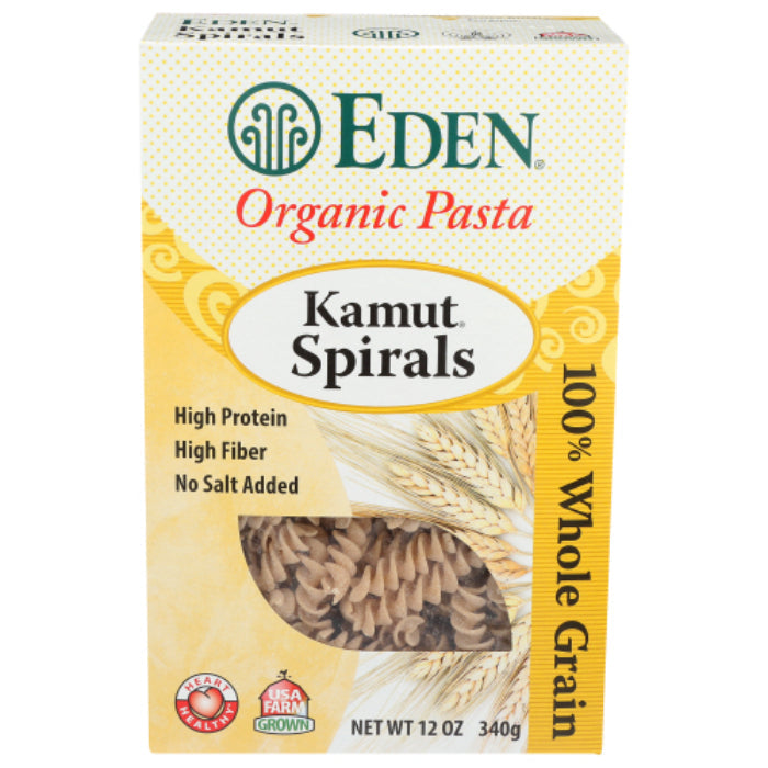 EDEN FOODS PASTA KAMUT SPIRALS ORG 12 OZ – Packung mit 1 Stück