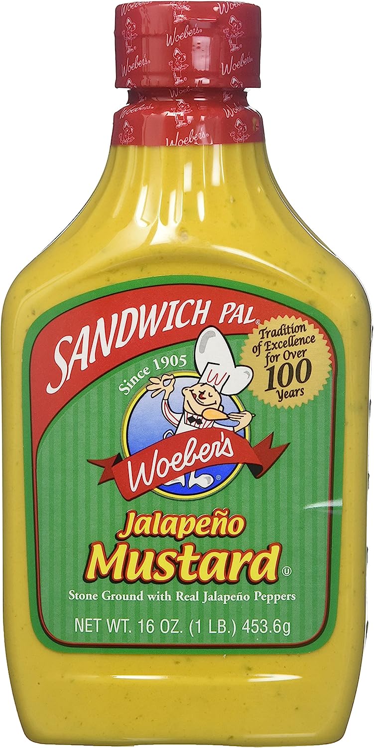 Woeber Senf Sandwich Pal Jalapeno 16 Oz – Packung mit 6