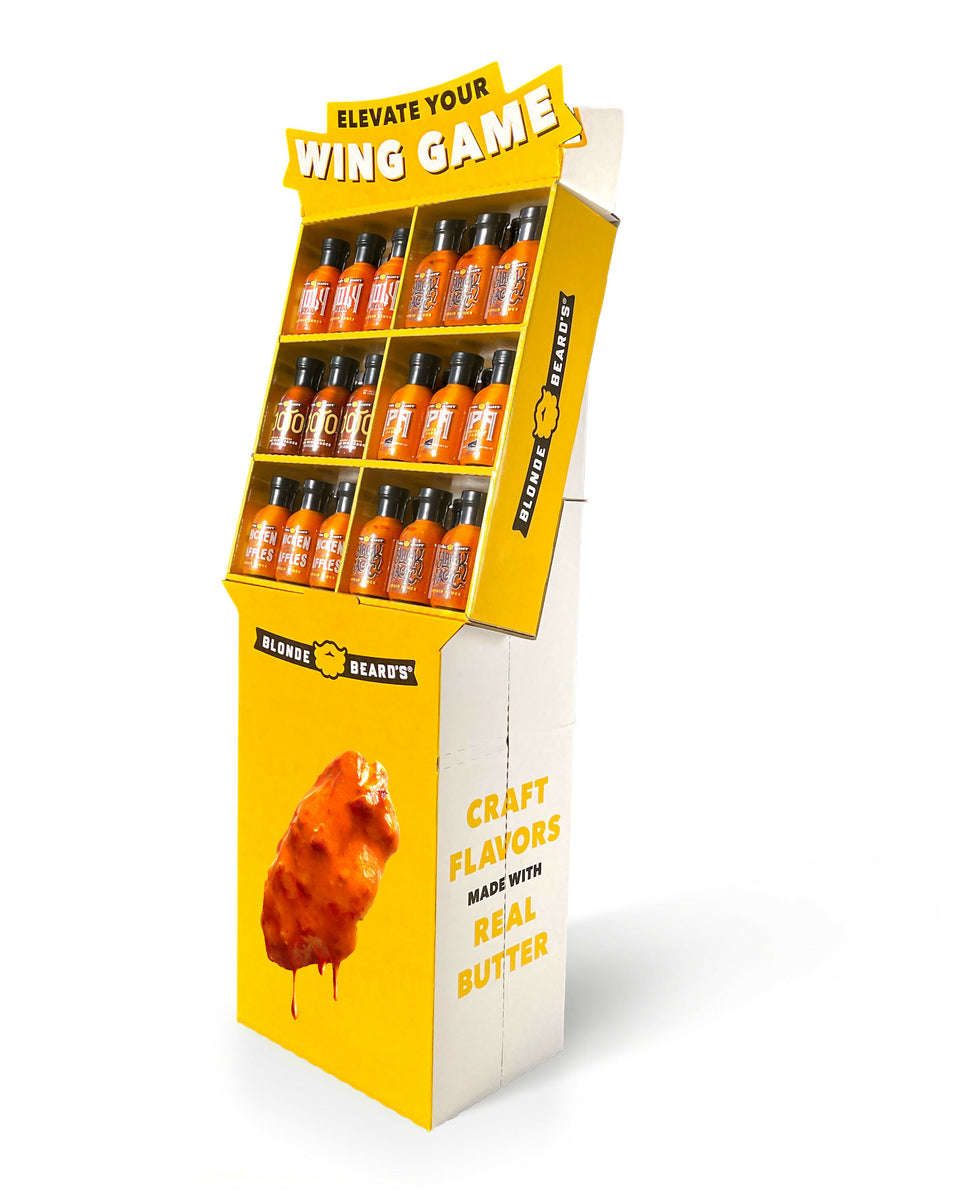 Blonde Beards Sauce Shipper Display – Sortiment von 36 Flaschen