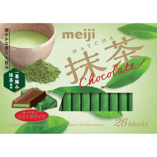 Meiji, Matcha Schokolade, 26 Stück in 1 Schachtel