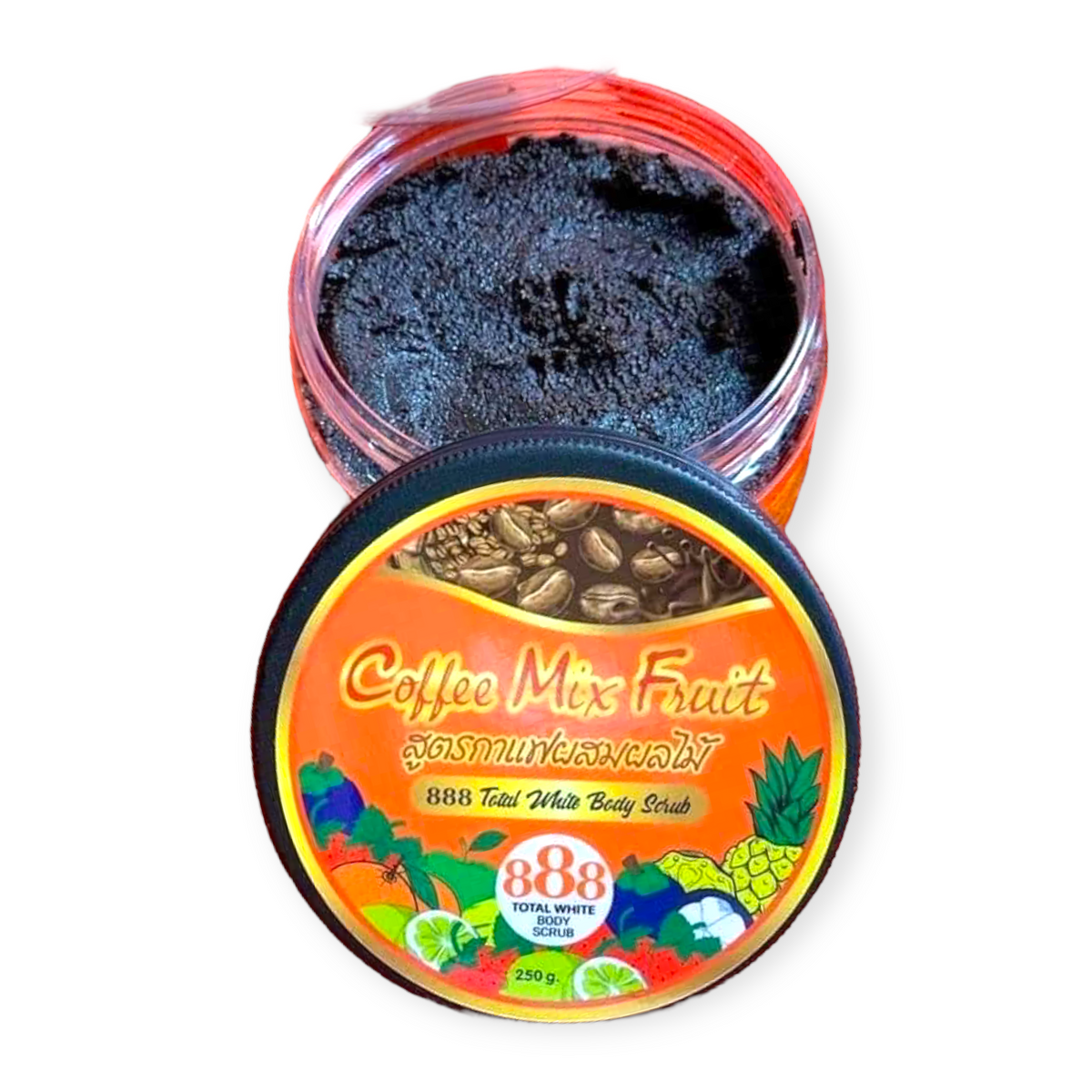 888 Total Weiß Body Scrub – Kaffeemischung Obst 250g