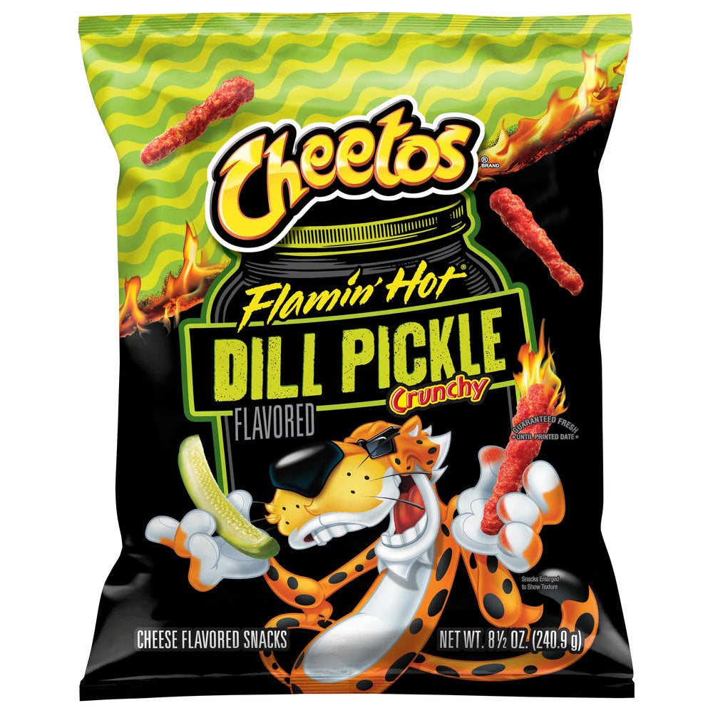 Cheetos Flamin Hot Dill Pickle knusprig
