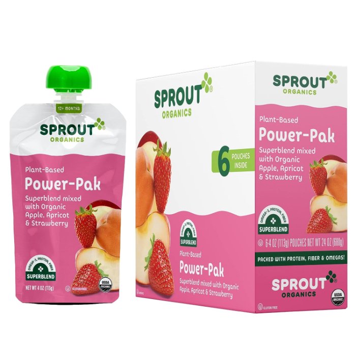 Sprout Superfruit Apfel, Aprikose & Erdbeere 4.22 Oz – Packung mit 12 Stück