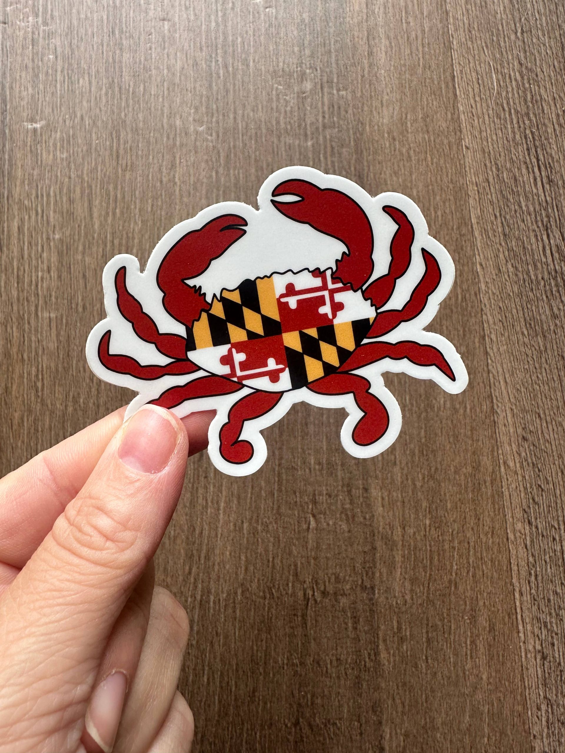 Die Buchstaben mdn – Maryland Flagge Krabbe Vinyl Sticker