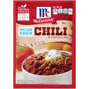 McCormick Mix Chili Würzmittel weniger Natrium, 1,25 oz – Packung mit 12