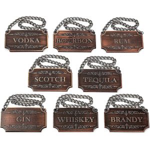 der Wein-Savant – Dekanter-Tags Kupfer-Set von 8 für Alkohol – der Wein