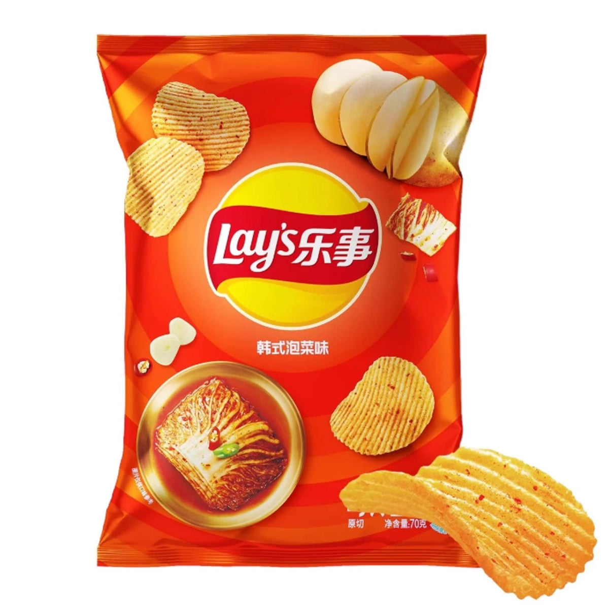 Lays Kimchi Kartoffelchips 70g CHINA (Fall von 12)