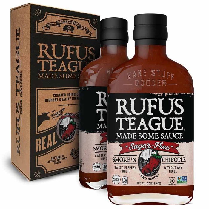 Rufus Teague Sauce Bbq Rauch Chipotle Zucker frei 12.25 Oz – Packung mit 6