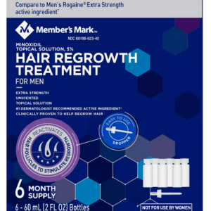 Member’s Mark Minoxidil Topical Solution 5%, Haarnachwuchs-Behandlung für Herren, 2 Unzen, 6 ct.