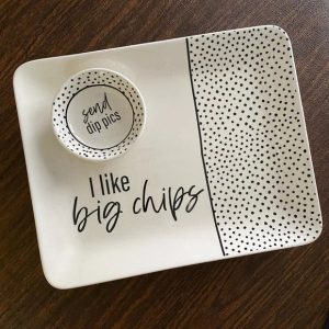 I Like Big Chips / Senden Dip Bilder Platte Set