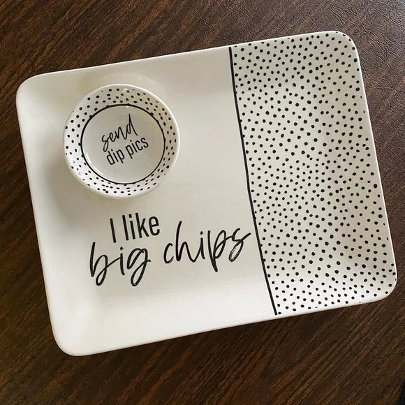 Ich mag große Chips / Send Dip Pics Platter Set