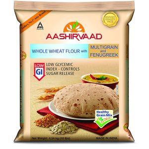Aashirvaad niedrigen glykämischen Index Vollkornmehl mit Multigrain & Bockshornklee, 10lbs