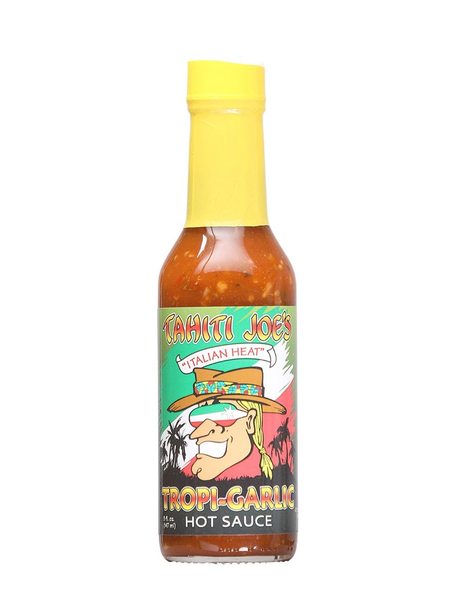 Chilisauce Tahitis Joes Tropi-Knoblauch italienische Hitze 5 oz Hitze 6