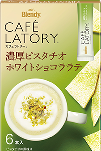 Ajinomoto , Cafe Latory, Pistazie Schokoladen Latte, 6 Stäbchen in 1 Schachtel