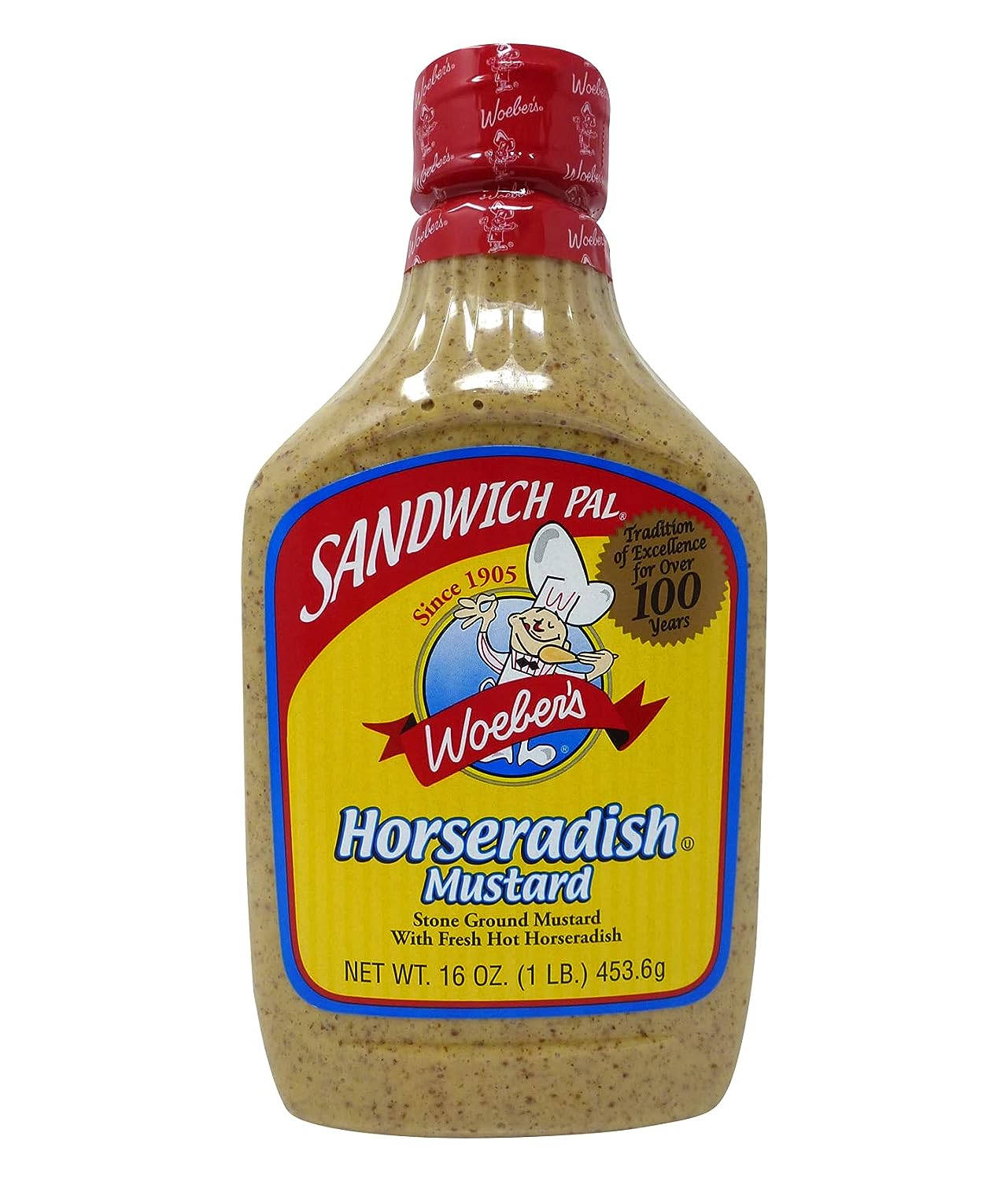 Woeber Senf Sandwich Pal Meerrettich 16 Oz – Packung mit 6