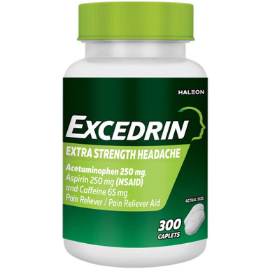 Excedrin Extra Stärke Schmerzmittel, 300 Kapseln, 250mg Acetaminophen/250mg Aspirin/65mg Koffein