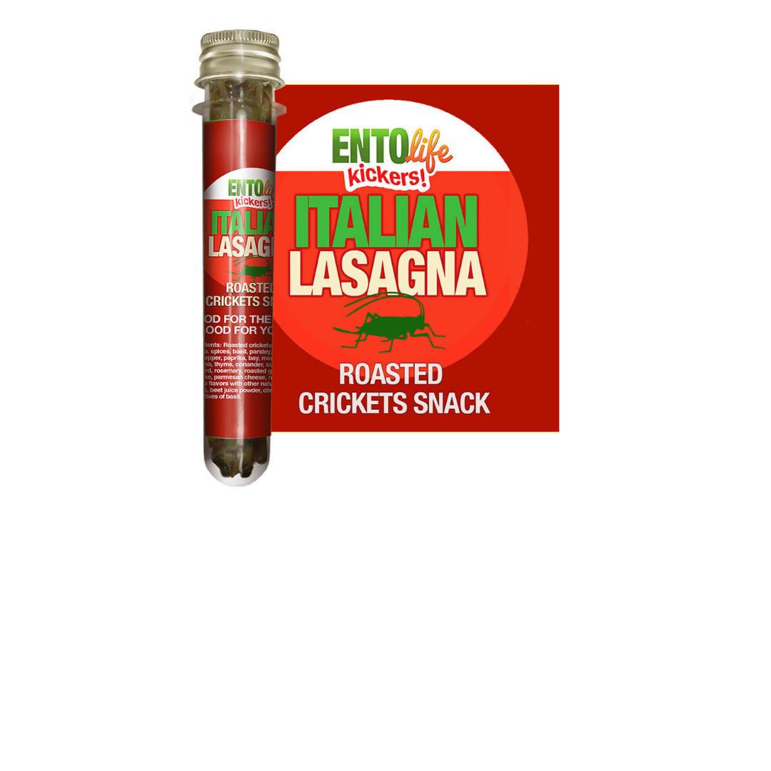 Italienische Lasagne gebratene Cricket-Snack-Röhren – 6 x 10g