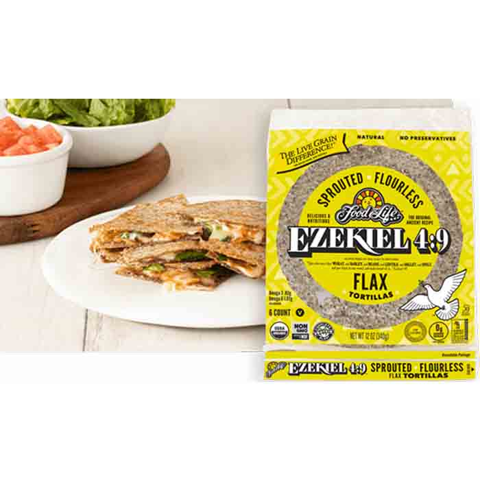 Essen für das Leben – Tortilla Sprouted Flax Ezekiel, 12oz – Packung mit 12