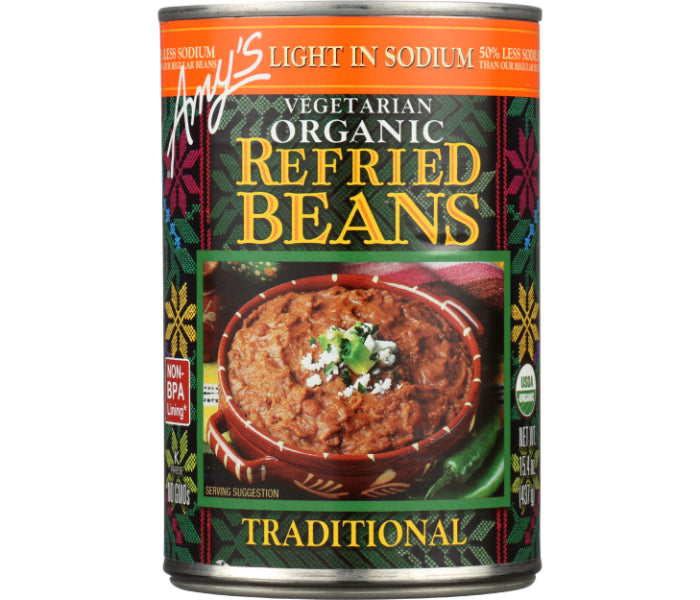 Amy's Bean Refried Low Sodium Traditional Glutenfrei, 15,4 Oz – Pac