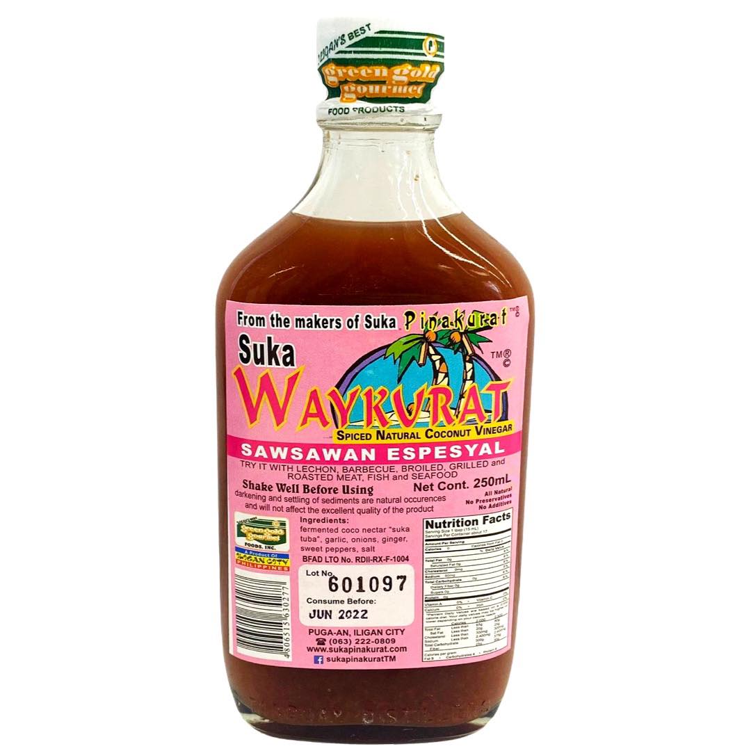 Suka Waykurat – Gewürzte natürliche Kokosnuss Essig – Sawsawan Espesyal – 250 ML