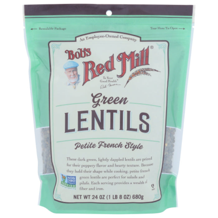 Bob's Red Mill Lentil Grün Beans, 24 OZ – Packung mit 4