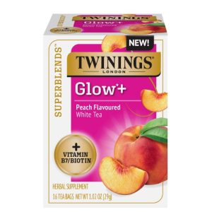 Twinings Tee Superblend Glow mit Vitamin B7, 16 Beutel – Packung mit 6