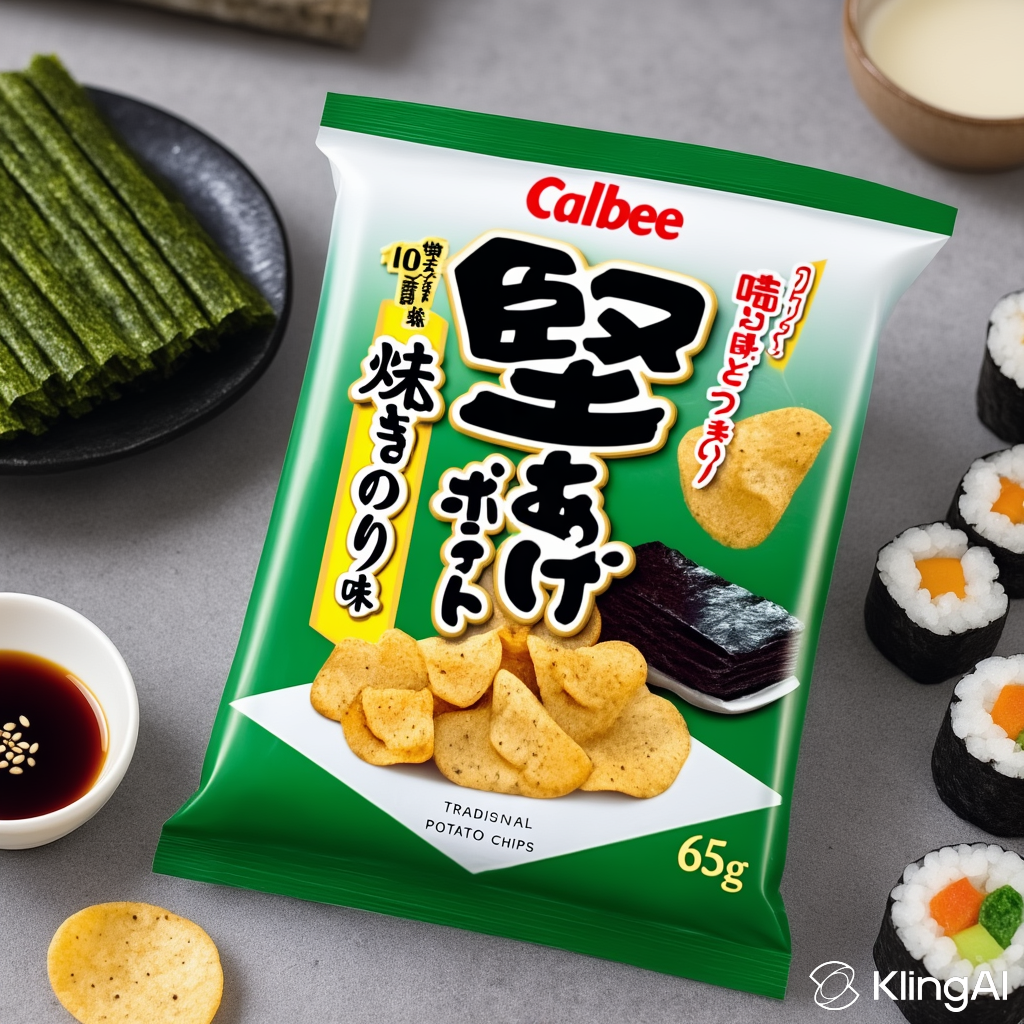 Calbee Hartgebratene Kartoffelchips geröstete Algen 65g – Hergestellt in Japan – Tokyo Sakura Mall