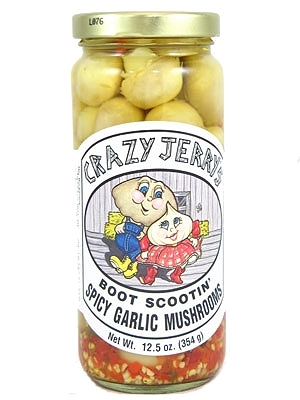 Verrückte Jerry's Stiefel Scootin' scharf Knoblauch Pilze, 12,5 Unzen