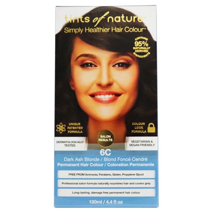 Tints of Nature – 6C Dunkelasche Blonde Dauerhafte Haarfarbe, 4,4 fl oz