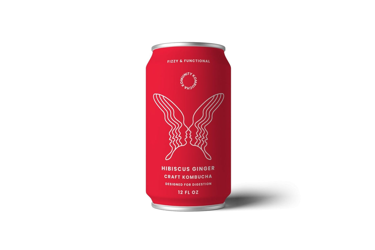 RMBR Kombucha Awaken Hibiscus Ingwerdose – 24 Dosen x 12 Unzen