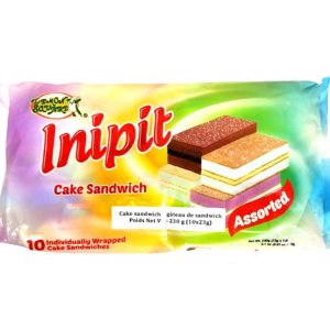 Zitronenquadrat – inipit – Kuchensandwich – sortiert – leche flan, tsokolat, ube keso, buko pandan – 10 Packungen – 230 g