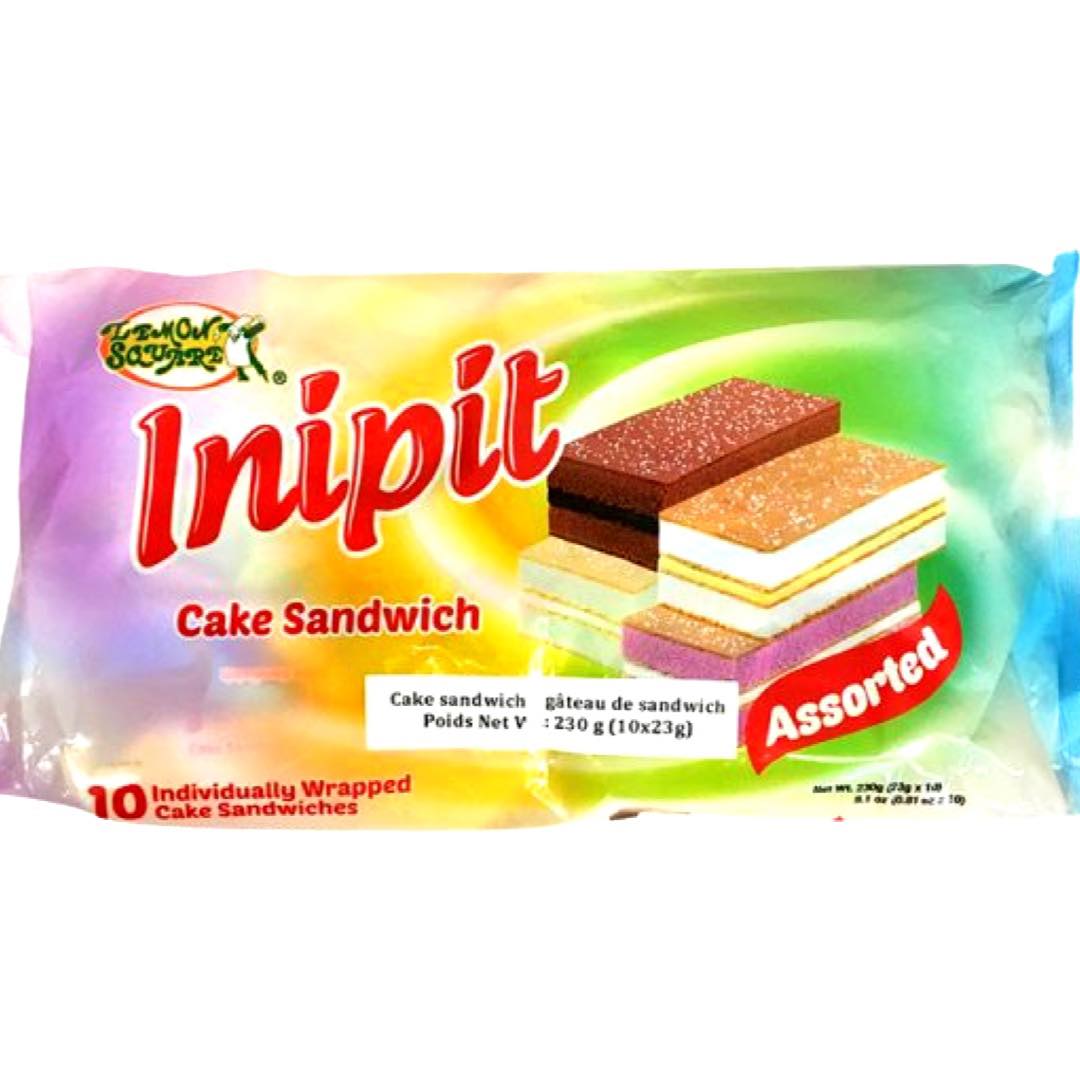 Zitrone quadratisch – Inipit – Kuchen Sandwich – Verschiedenes – Leche Flan, Tsokolate, UBE Keso, Buko Pandan – 10er Packung – 230 G