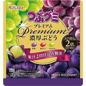 Kasugai, Tsubugumi Premium, winzige Gummibons, 3 Arten von Trauben, – 75g