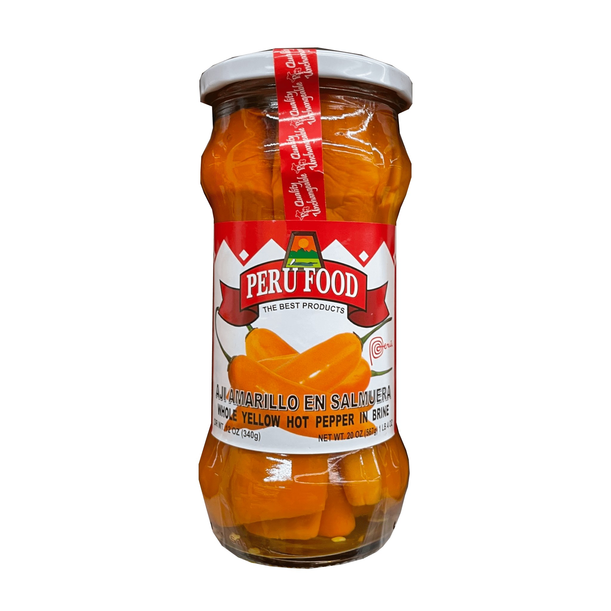 Peru Essen Aji Amarillo Voller gelber scharfer Pfeffer in Brine