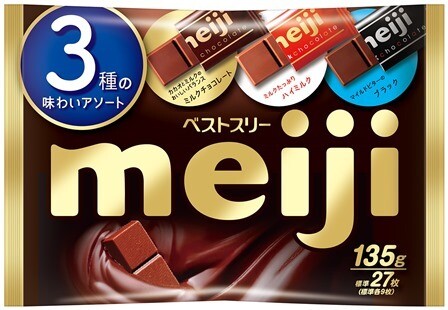 Meiji, Beste 3, Drei Arten Schokoladen-Sortiment, 27 PC in einer Tasche