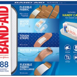 Band-Aid Marke Klebebandagen, Varietätspackung, 188 Stück mit Gehäuse