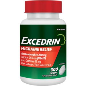 Excedrin-Migräne-Reliefcaplets, 300 Count, Acetaminophen/Aspirin + Koffein – 250mg / 65mg