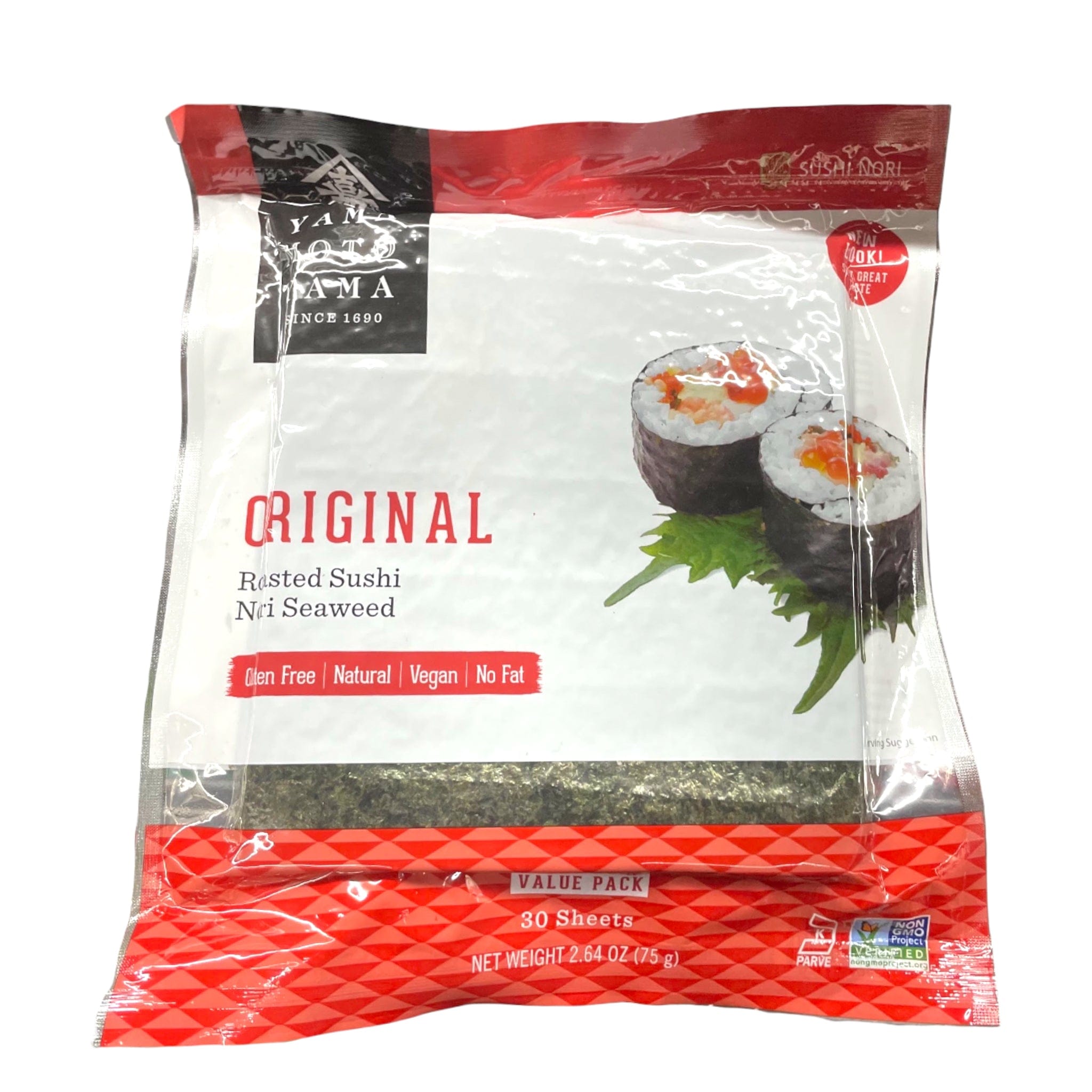 Yama Moto Yama Original geröstetes Sushi Nori Seetang 30 Blatt