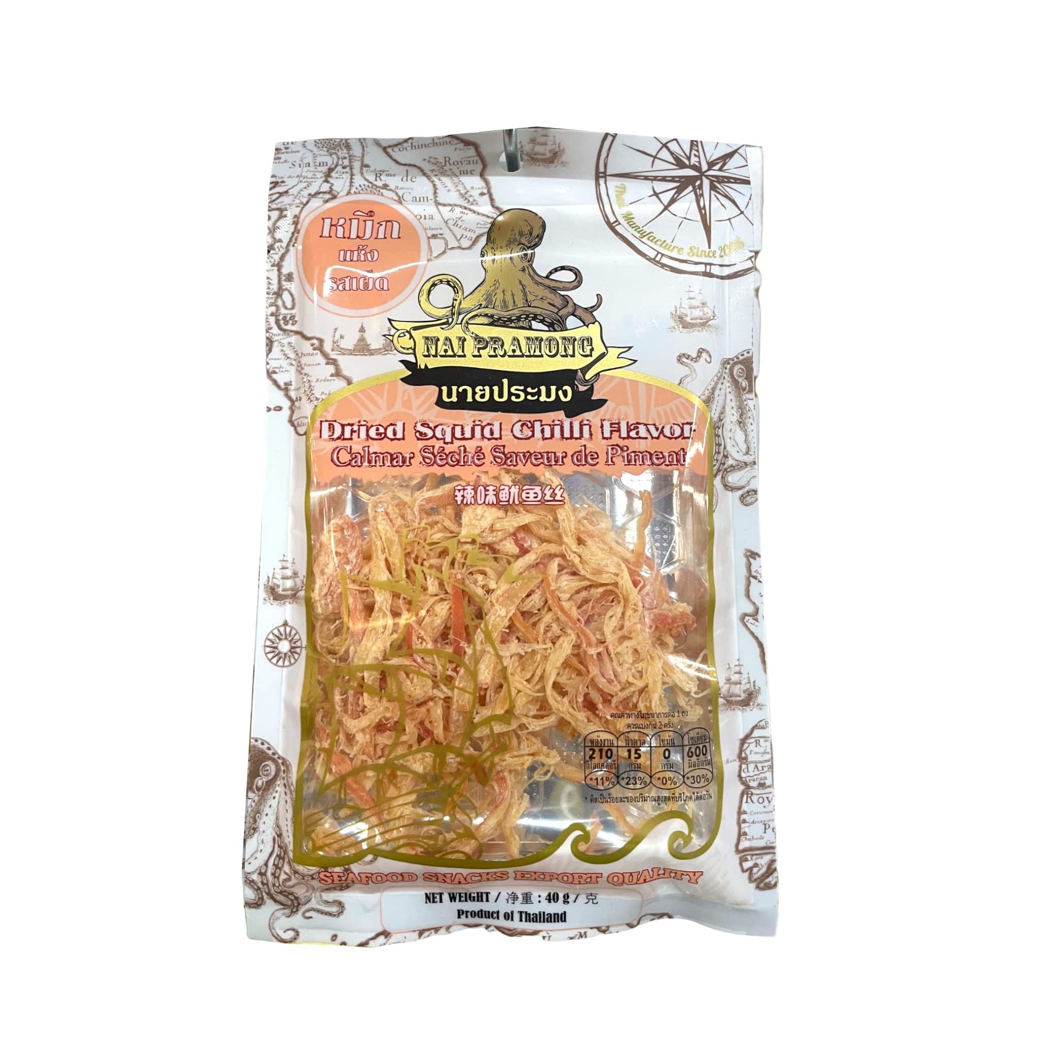 Nai Pramong Getrockneter Tintenfisch Chili Geschmack