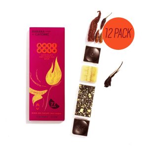 Antidote Schokolade HESTIA: Banane + CAYENNE – 12 Riegel